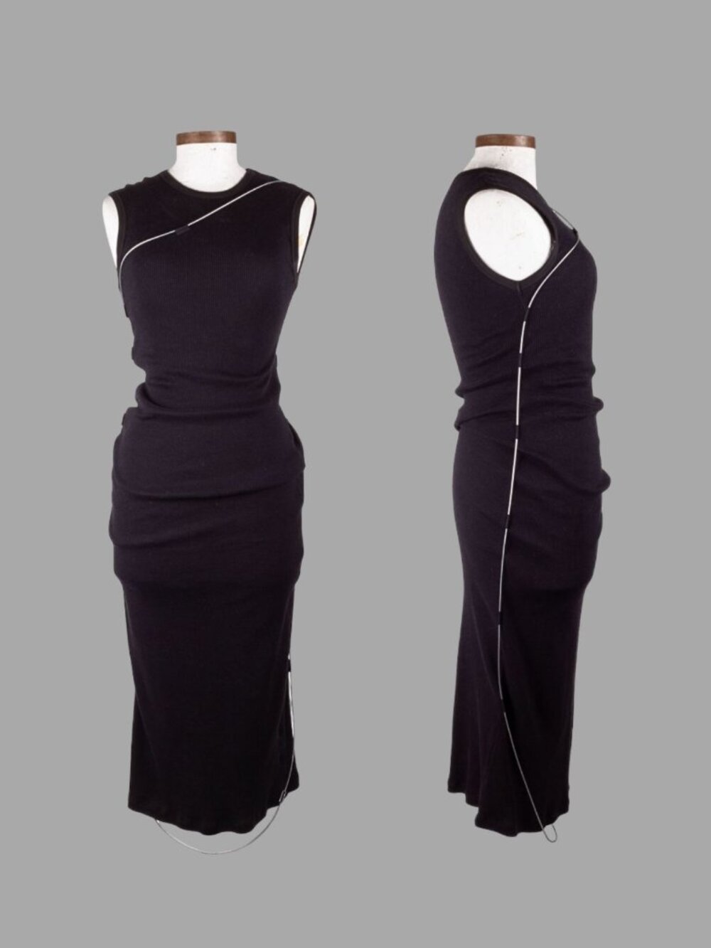 1017 ALYX 9SM S/S 2018 Black Cotton Metal Cable Maxi Dress